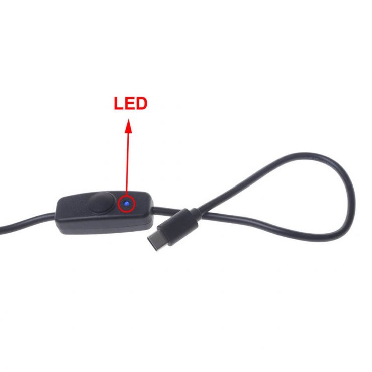 Imagine Cablu de incarcare USB type C cu switch ON/OFF T-T 1m Negru, kupaasw3